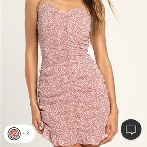 Lulus Mauve Floral Bodycon Mini Dress